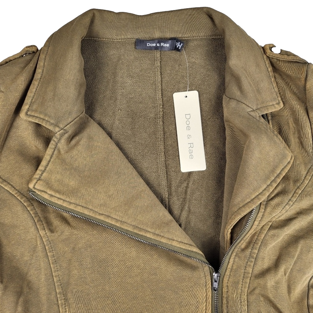 DOE & RAE Women’s Life Motto Moto Jacket Size Small NWT - Picture 6 of 8